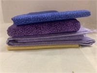 Stack of Fabric / Material - Purple's & Yellow