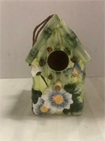 Birdhouse Ceramic Decor Item - Green