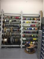 REEL RACK W/ ASSORTED WIRE AND HOSE