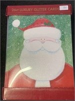 26-Count Luxury Glitter Holiday Cards - NIB