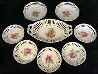 8 Bavarian Reticulated Porcelain Dishes