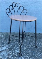 Vintage wrought iron vanity stool