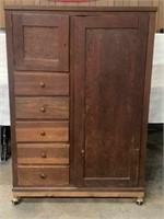 Vintage Wardrobe w/ Side Drawers