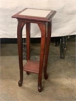 Marble In-Lay Entry table w/ Queen Anne Style Legs