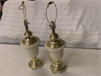 (2) Tabvle Lamps - Cream Colored Glass