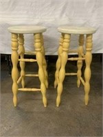 Bar Stool - Floral Design Seatr w/ Yellow Legs