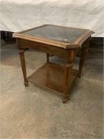 Beveled Smoke Glass-Top End Table