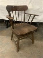 Heavy OAK Arm Chair w/ Spring Seat