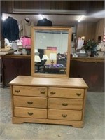 6-Drawer Dresser w/ Upright Mirror
