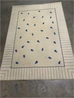 Large Room Rug - Yellow w/ Blue Flowers