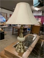 Table Lamp w/ Shade - Brass base w/ Off White Ball