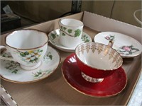 3 china cups/saucers