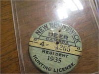 1933 /35 NB Deer & Moose licences-pins
