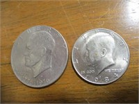 1976 US silver dollar & 1984 US half dollar