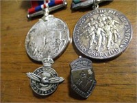 2 - WWII service medals,RCAF Reserve pin &