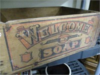 Welcome Soap advertising crate
