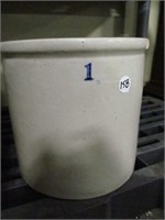 1 gal stoneware crock- chip on the top