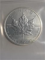 Canada $5 .9999 Fine Silver 1 oz Maple Leaf