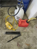 sprayer,gas can,grease gun & cord