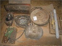 PALLET OF MISC., PUNCHES, TOOL BOX, & CHAIN