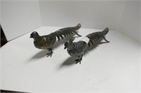 2 SILVER PLATED PHEASANTS