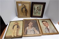 5 ~ 1930'S PICTURE FRAMES & PICTURES