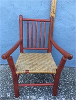 Red Painted Child’s Chair with Arms