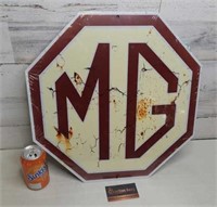 Metal MG Sign Still in Plastic