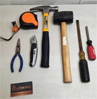 Flat of Misc Tools - Hammer, Screw Drivers