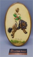Vintage Plaster Painted Cowboy & Horse