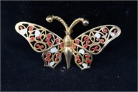 Vintage Rhinestone Brooch Butterfly