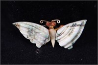 Vintage Sea Shell Butterfly Brooch