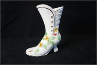 Vintage Boot with Flowers and Leaves