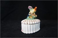 Vintage Trinket Container with a Bird on Top