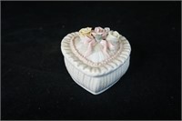 Vintage Trinket Container with Flowers