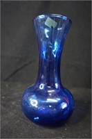 Cobalt Blue Vase By Indianan Glass Co