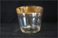 Gold Rim Glass Tall Bowl