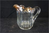 Gold Rimmed Glass Creamer and Sugar Set