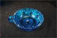 Blue Carnival Glass Bon Bon Dish