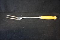 Brown Handled Two Prong Fork
