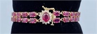 Estate $ 16,780 AIGL 14 Kt Ruby Diamond Bracelet