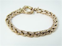 18 Kt Gold Heavy Byzantine  Link  Italian Bracelet