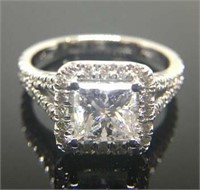 3.00 Ct Diamond Princess Halo Engagement Ring