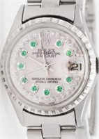 Rolex Datejust $7000 White MOP Diamond Emeralds
