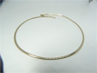 14 Kt Two Tone Omega Style Necklace