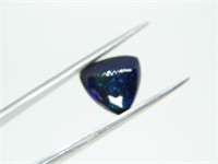 Certified 3.55 Ct Cabochon Natural Black Opal