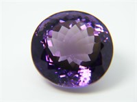 Certified 21.20 Ct  Round Cut   Natural Amethyst