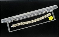Sterling silver 7.5" Italian two-tone bracelet