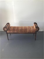 Hollywood Regency Orange Stripe Bench #1