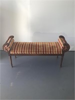 Hollywood Regency Orange Stripe Bench #2